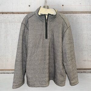 Orvis‎ 1/4 Zip Warm Sherpa Lined Polyester Sweater Solid Gray Men's Size XL